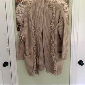 Anthro Amanda Alpaca fringe cardigan